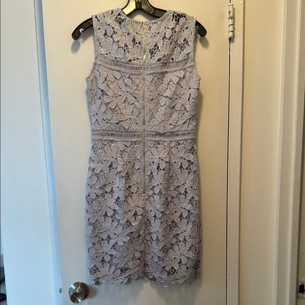 Aqua Gray Sheath Mini Dress Crew Neck Sleeveless - Picture 6 of 8